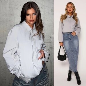 NEW! Tigermist- Gray Zip Up Mid Length Lincoln Bomber Lightweight Jacket NWT